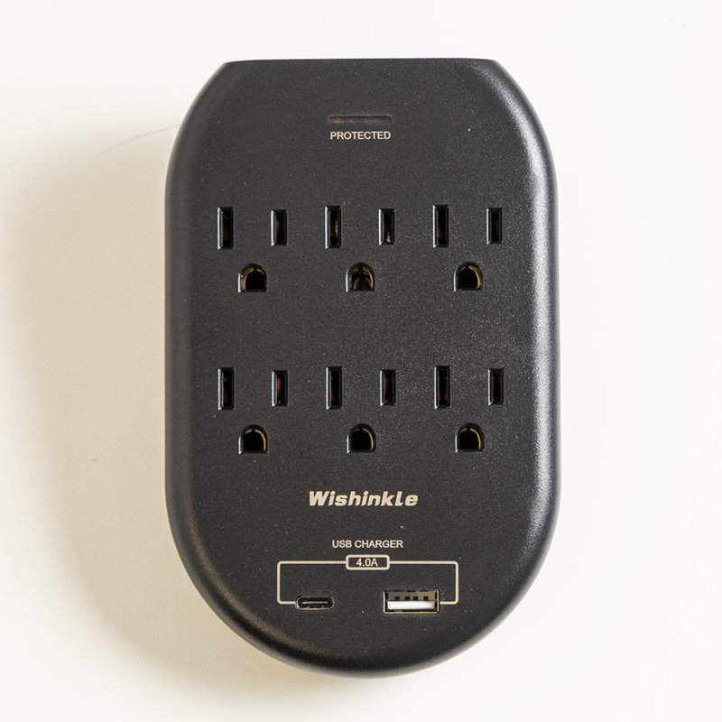 Extension de prise de courant avec USB, extension de prise 6 en 1 SHD