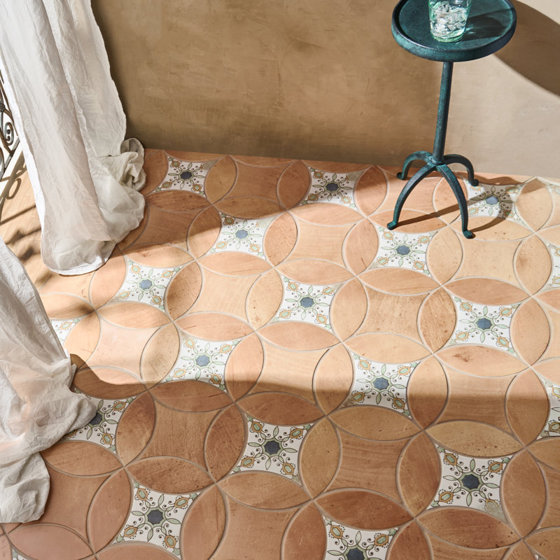 Raval 3x8 Petal and Kite Matte Terracotta Look Porcelain Floor and Wall Tile, Peach