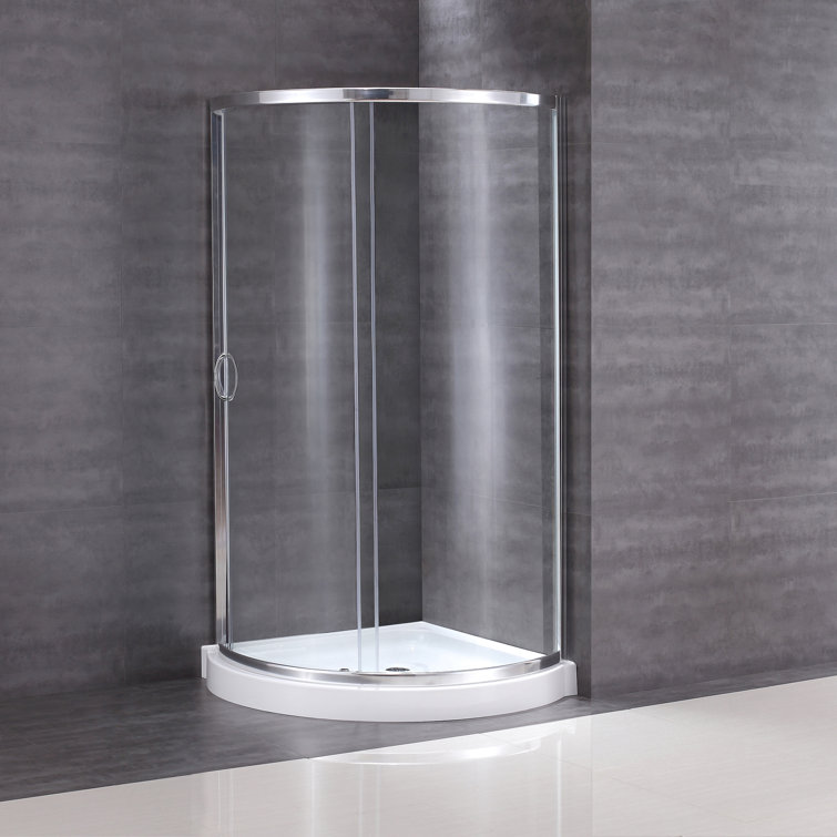 Breeze 32.68'' W 76.97'' H Framed Round Reversible Shower Kit