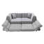 Canapé tissé à compression en chenille rayée, canapé compact à rangée droite avec éponge haute densité, aucun assemblage requis-1517000857