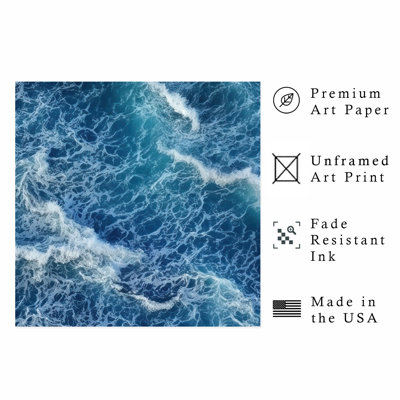 «Beach and Coastal Blue Ocean Waves II», reproduction d'art non encadrée