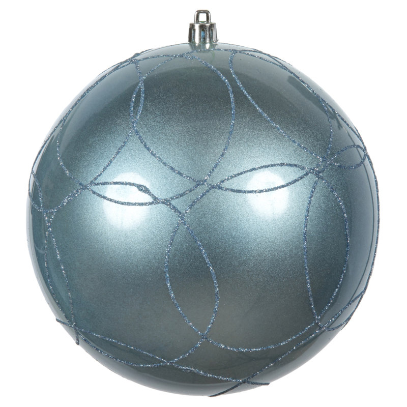 Ornement boule bonbon avec cercle scintillant, Pervenche