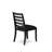 5 Piece Dining Set Includes a Round Kitchen Table with Wire Brushed Black Tabletop & 4 Stackable Polyester Fabric Chairs, Wire Brushed Black-195809335