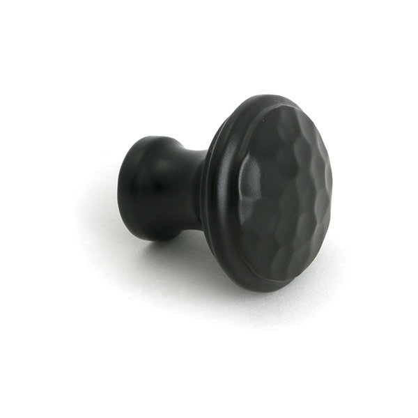 Hammered Round Knob, Aged Bronze, 0.79" Knob Diameter