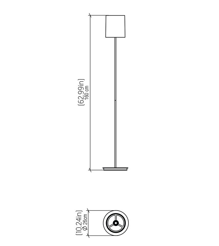 Cylindrical Floor Lamp, Louro Freijo