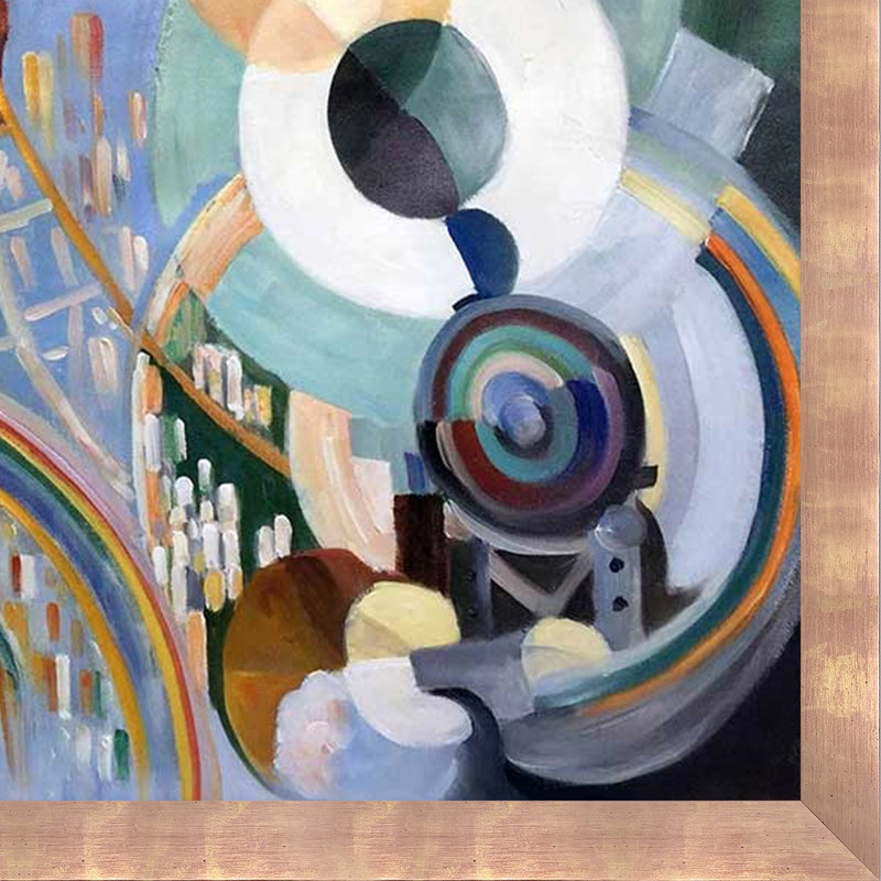 Air, fer et eau par Robert Delaunay avec cadre rosé doré, Cadre rosé rosé