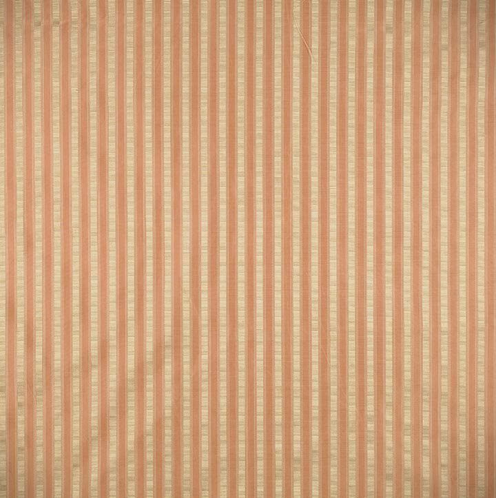 Tissu rayé à rayures, Pêche / Beige