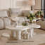 Ensemble de tables basses gigognes 2 en 1 crème et blanc avec plateau en verre