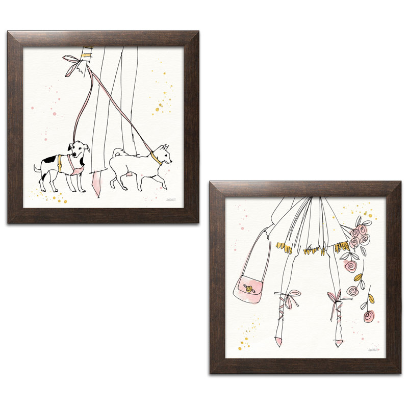 « mode pieds iii & iv », ensemble de 2 reproductions de peintures à l’aquarelle, H 12 po x l 12 po x P 0,75 po, Toile tendue