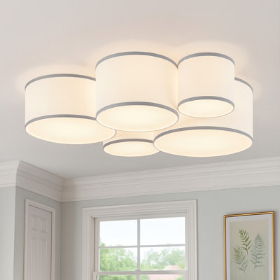 5-Light Cluster Drum Flush Mount Ceiling Light