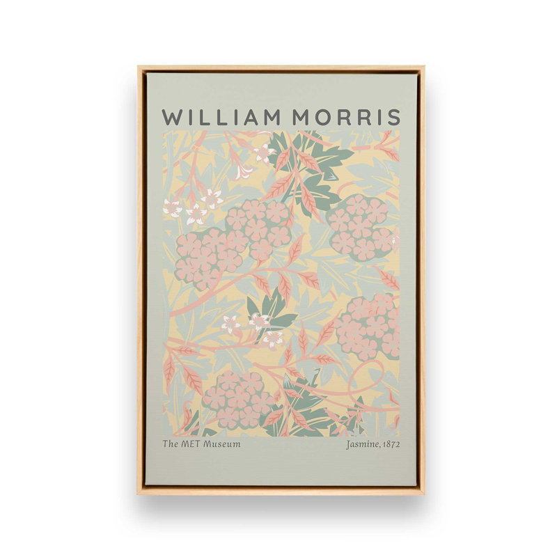 «Soft Sage Jasmine» par William Morris, H 30,75 po x l 20,75 po x P 1,75 po, Cadre américain en érable flottant