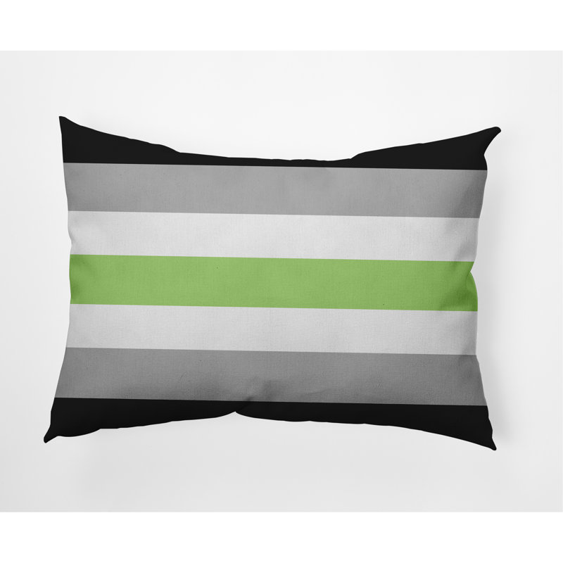 Striped Reversible Throw Pillow, Green