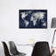The World - Silver On Blue by Russell Brennan - Print on Canvas-42161314-101336052