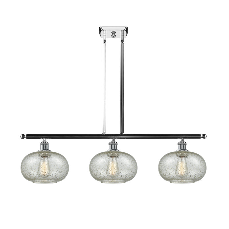 Bethlehem 3 - Light Kitchen Island Pendant, Charcoal, No Bulb Included, Polished Chrome