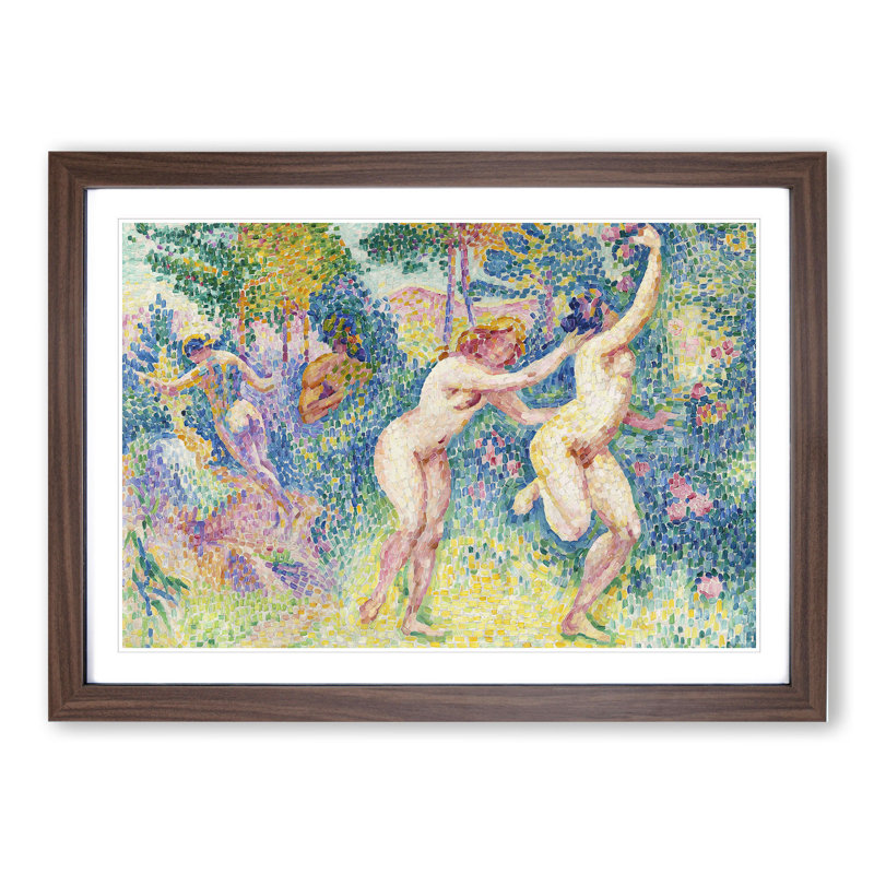 The Nymphs by Henri-Edmond Cross - Picture Frame Painting, Walnut Framed, 36cm H x 48cm W x 2cm D