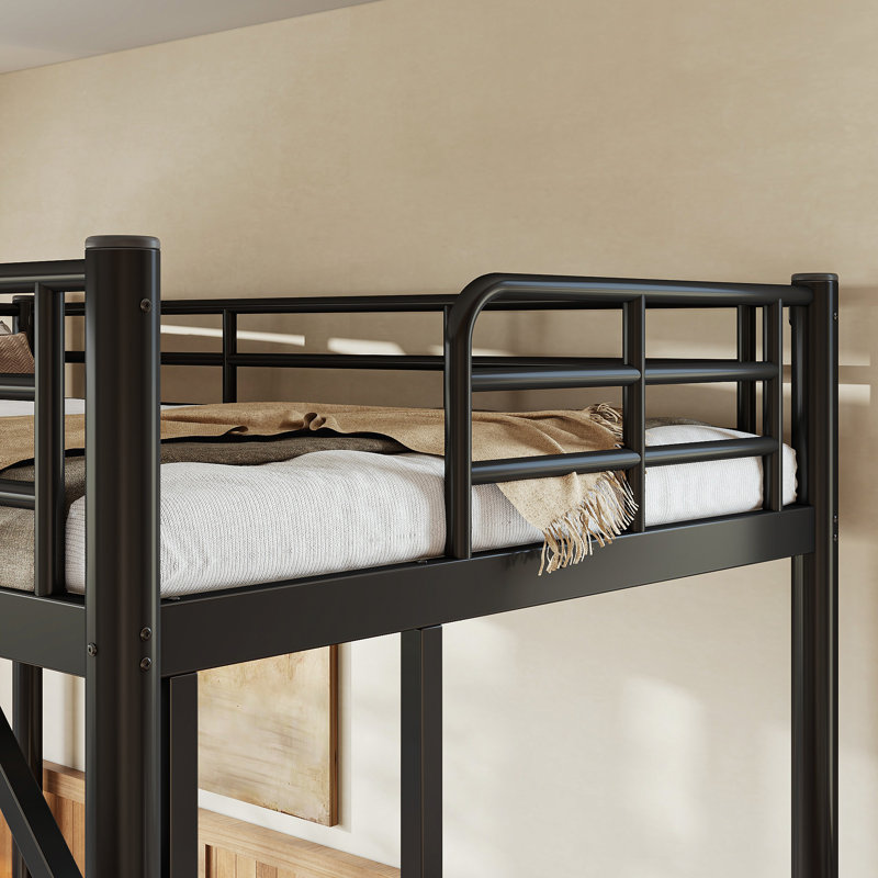 Lits peu encombrants, lit mezzanine simple en métal, chambre à coucher industrielle moderne