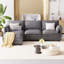 Canapé de grande taille à 3 places de 107,8 po, canapés en L avec repose-pieds mobile, accoudoirs avec poches, fauteuils en tissu modernes pour salon, appartement, bureau-796743496