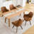 Advika 4.3" Thick Sponge Cushioned Seat, Mid-Century Modern Swivel Dining Chair, 360° Rotating Upholstered Armchair With PU Leather, Beech Wood Legs, Ergonomic High Back & Armrests, Comfortable Accent Chair-1539846308-1539846309