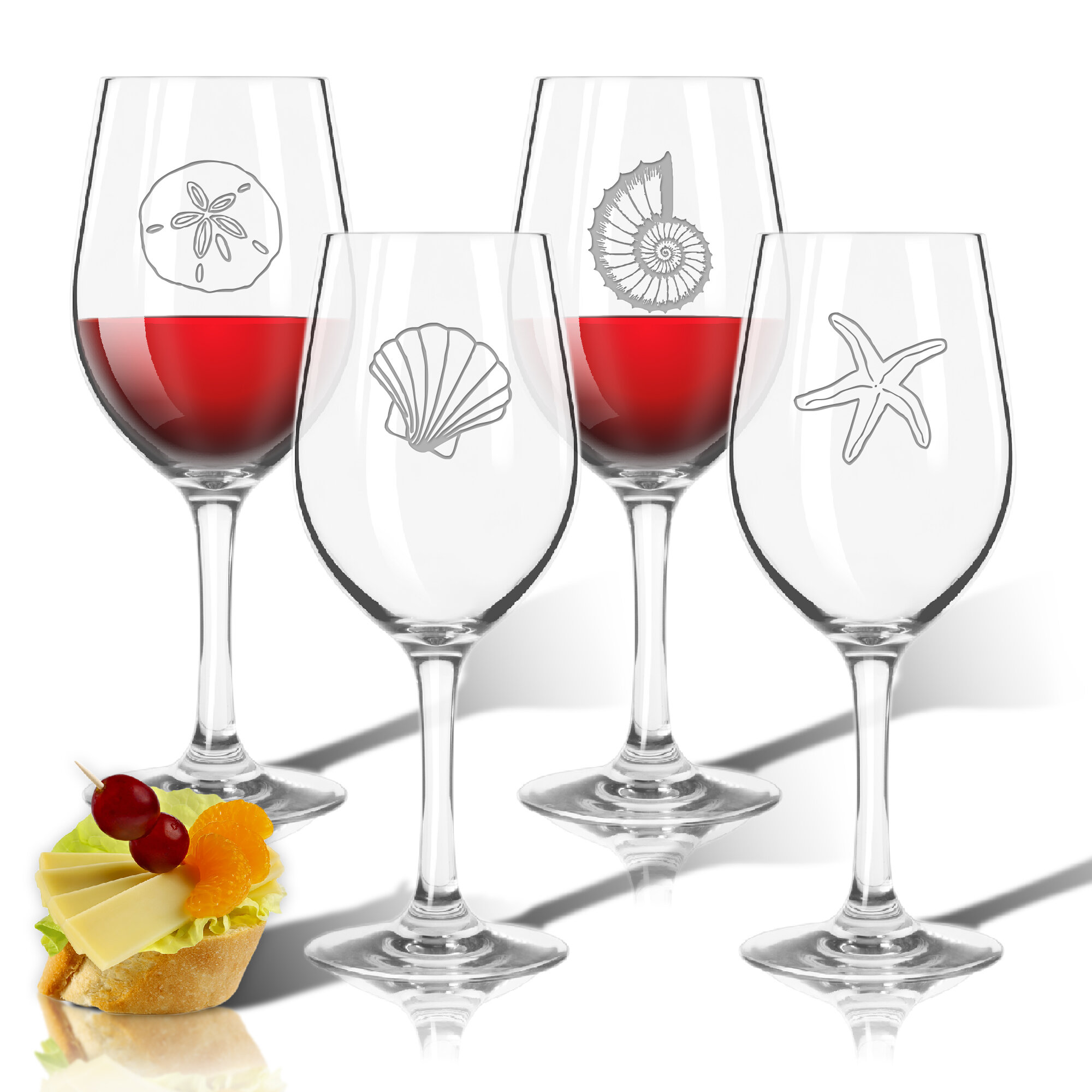 12 oz. Plastic All Purpose Wine Glass (Set of 4) Carved Solutions Customize: Yes