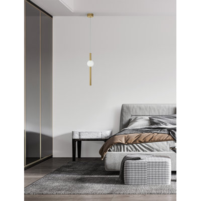  1 - Light Gold LED Cylinder Pendant