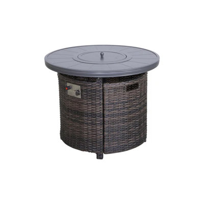 Table de foyer d'extérieur au propane en aluminium H 25 po x l 32 po
