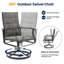 Chaise berçante rembourrée pivotante à 360 ° PVC-coated polyester - Design à dossier bas pour patio et jardin-609750117-609750119