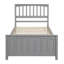 Lit plateforme en bois simple, gris