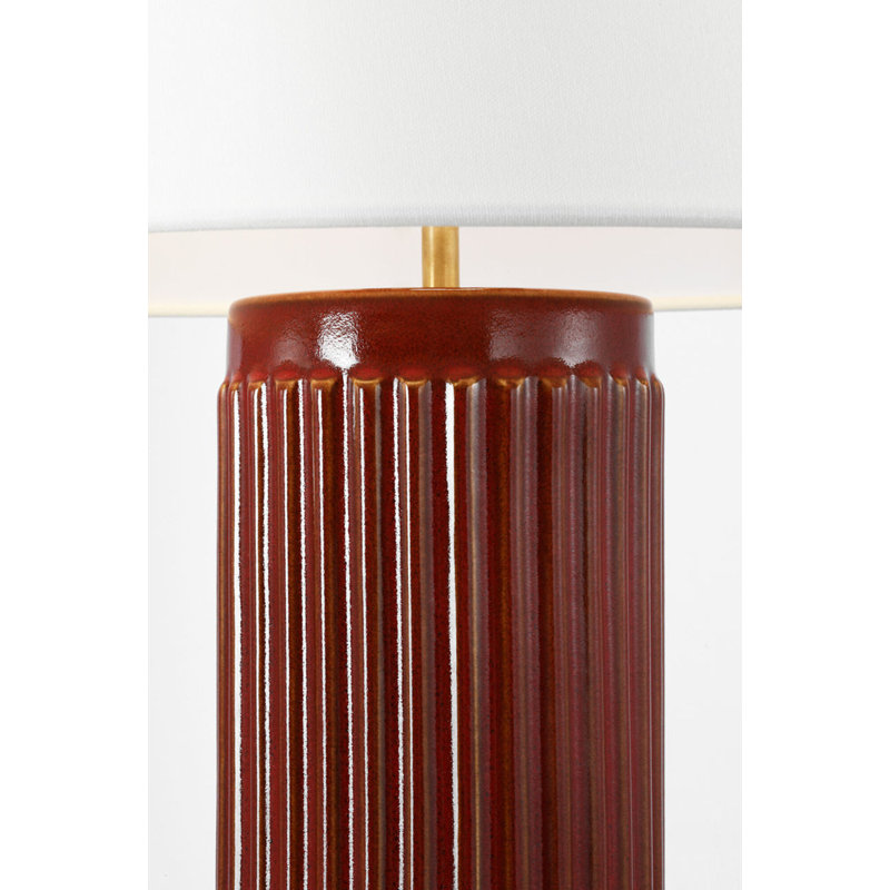 Ellora 28" Table Lamp with Linen Shade, Pomegranate