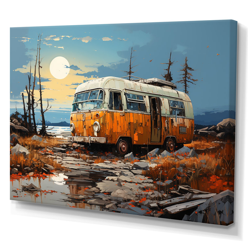 Minimalisme camping van voyage sur toile, Toile tendue, H 30 po x l 40 po x P 1,5 po