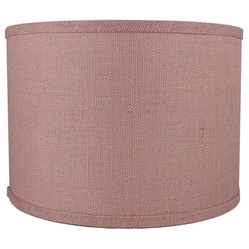 Ganya Burlap Drum Lamp Shade, Dusty Rose, 10" H x 14" W x 14" D