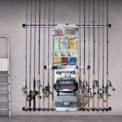14 tringle et rangement mural avec enrouleur de ligne