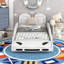 Race Car-Shaped Platform Bed With Wheels