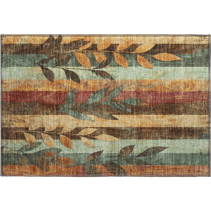 Premium Machine Washable Crestover AMF1871 Floral Rug, Rectangle 1'8" x 2'6"