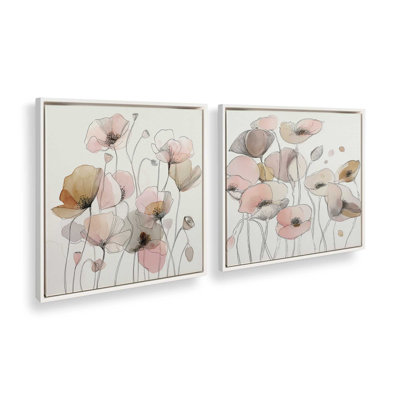 Blushing Meadow Blooms Set of 2 Prints