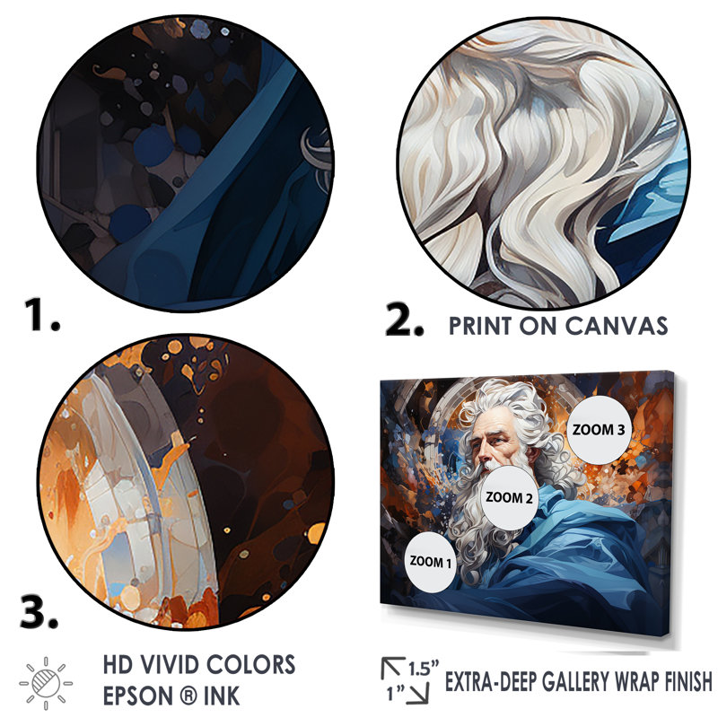 Solomon's Sapphire Monarch Canvas Art in Black Frame