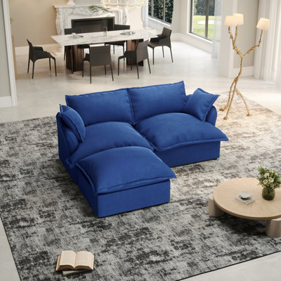 Rinny 82'' Upholstered Sofa, Cloud Sofa, Modular Sectional Sofa L-shape Couch for Living Room