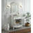 Benton Collection 33 Inch Traditional Freestanding Antique White Benson Bathroom Vanity with Mirror, Single Sink, White Marble Top, Fully Assembled-13508518