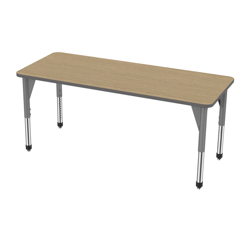 Table d'activité rectangulaire à hauteur réglable Premier Series, H 42 po x L 48 po x l 24 po, Chevalier asiatique, Gris