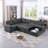 Upholstered L-Shaped Sectional Left Hand Facing-658920206