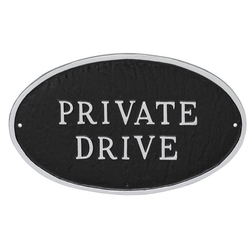 Plaque de jardin privée, Noir / argent