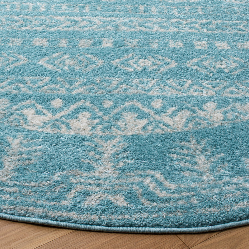 Aqua sud-ouest/Tapis décoratif Ivoire, Rectangle 6 pi x 9 pi