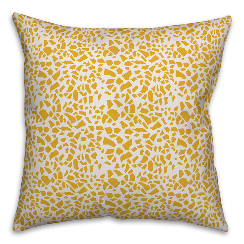  Coussin Dash, 16 po x 1 po, Blanc / jaune géométrique 2