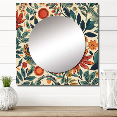 Elorm - Décoration murale miroir floral pour fougères