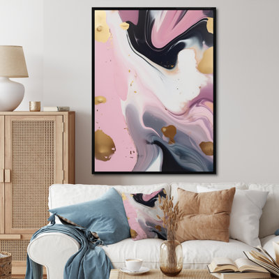 «Rose and Blue Transcendent Beauty In Marble Art IV», reproductions d'art mural abstrait en marbre