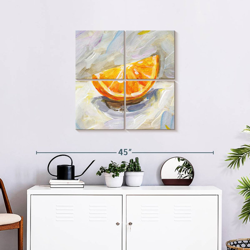 Yarlin abstrait orange, H 26 po x l 26 po