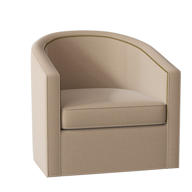 Fauteuil demi-tonneau de 34 po Ambre, Blé Maya, Petit bronze antique