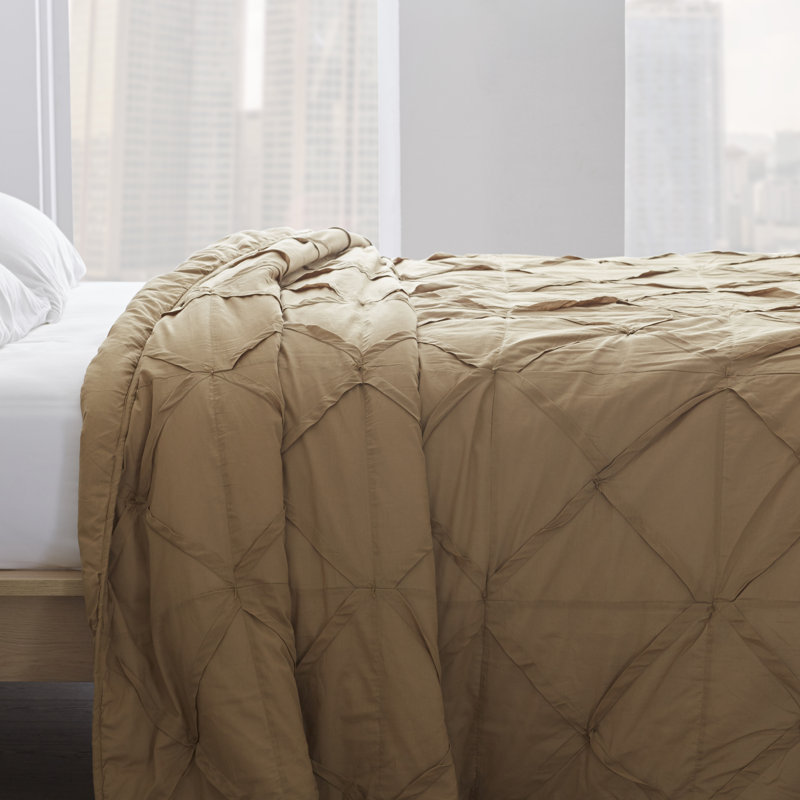 Carrington Rustic Cotton Quilt, Khaki, Queen Quilt