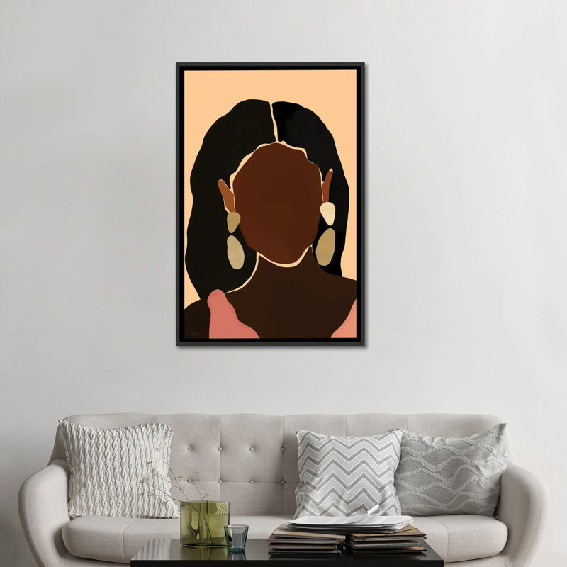 « Monae » par Bria Nicole-impression d’art graphique, Toile avec cadre noir, Pas de tapis, H 48 po x l 32 po x P 1,5 po