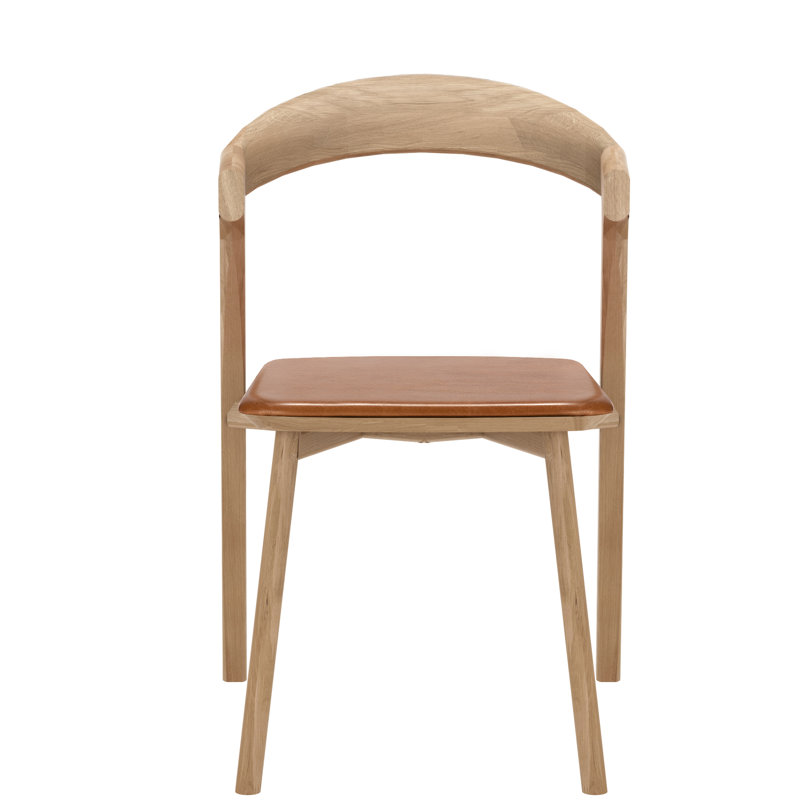 Bok Leather Dining Chair, Cognac Leather, Oak