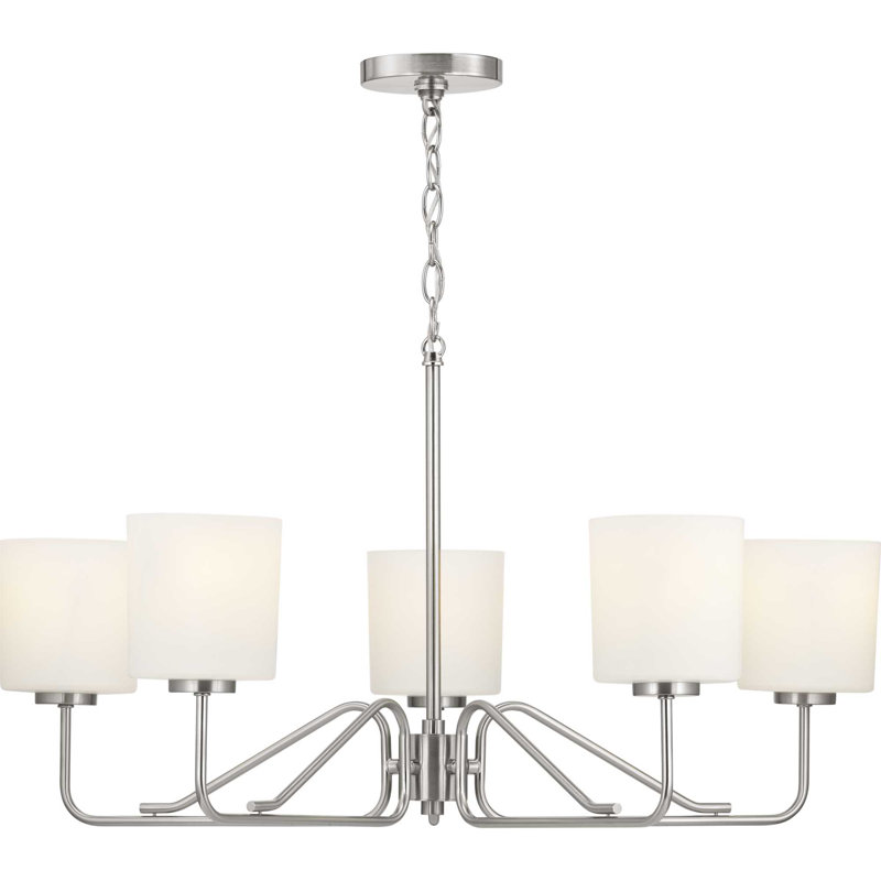 Lustre classique/traditionnel ombré 5 lumières Aiana, Nickel brossé